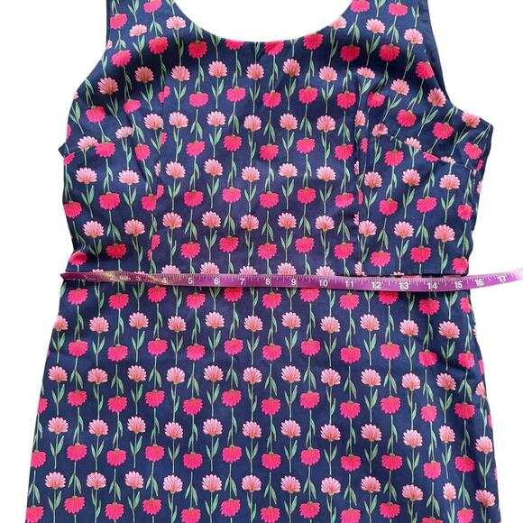 J. Crew Sheath Dress Women's Size 10 Navy Pink Floral Tailored Mini 1259 - Picture 14 of 16